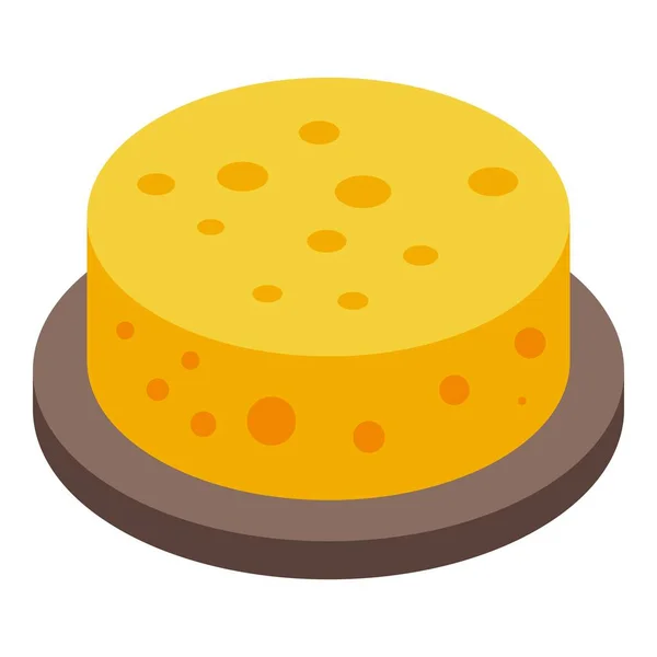 Icona ruota formaggio, stile isometrico — Vettoriale Stock