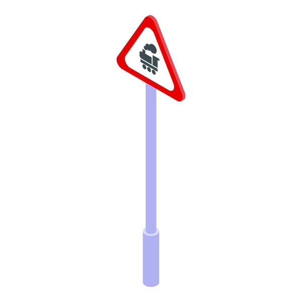 Icono de señal de ferrocarril, estilo isométrico — Vector de stock