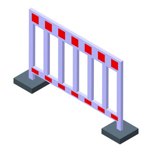 Icône barrière de circulation, style isométrique — Image vectorielle