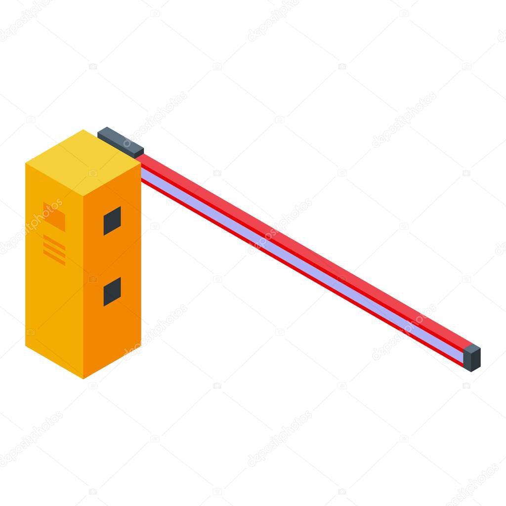 Railroad barrier icon, isometric style