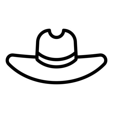 Çiftlik kovboyu şapkası ikonu, taslak tarzı