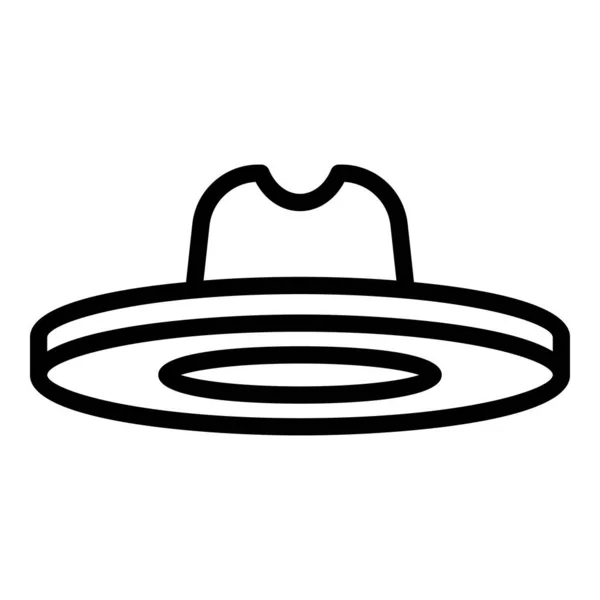 Ikona kapelusza rancza, styl zarysu — Wektor stockowy