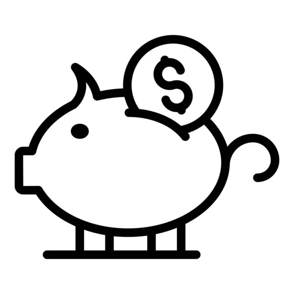 Ícone de compensação bancária piggy, estilo esboço —  Vetores de Stock