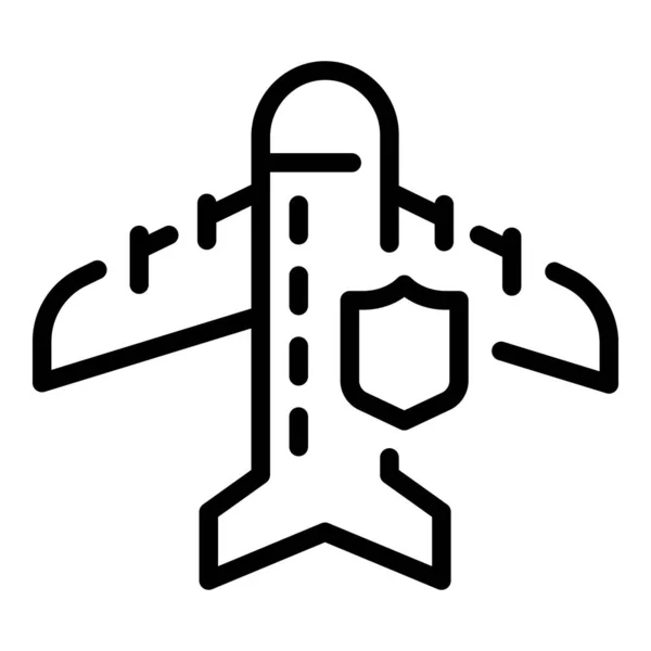 Felelősségteljes repülőgép ikon, körvonalazott stílus — Stock Vector