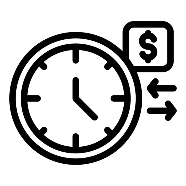Time payment cancellation icon, outline style — Stock Vector