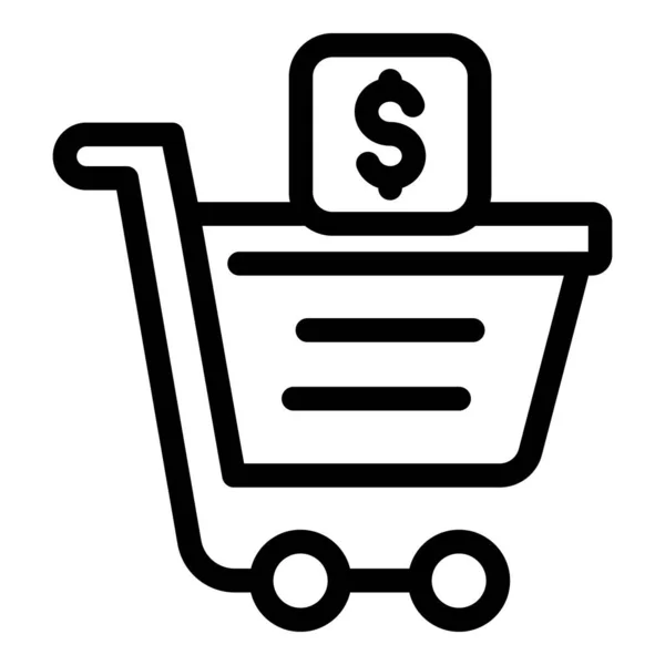 Ícone de cancelamento de pagamento de compras, estilo esboço —  Vetores de Stock