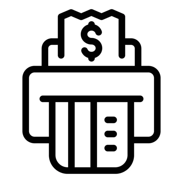 ATM εικονίδιο ακύρωσης πληρωμής, περίγραμμα στυλ — Διανυσματικό Αρχείο