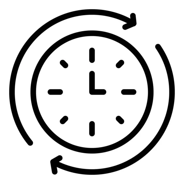 Rush icono de reloj de pared de trabajo, estilo de esquema — Archivo Imágenes Vectoriales