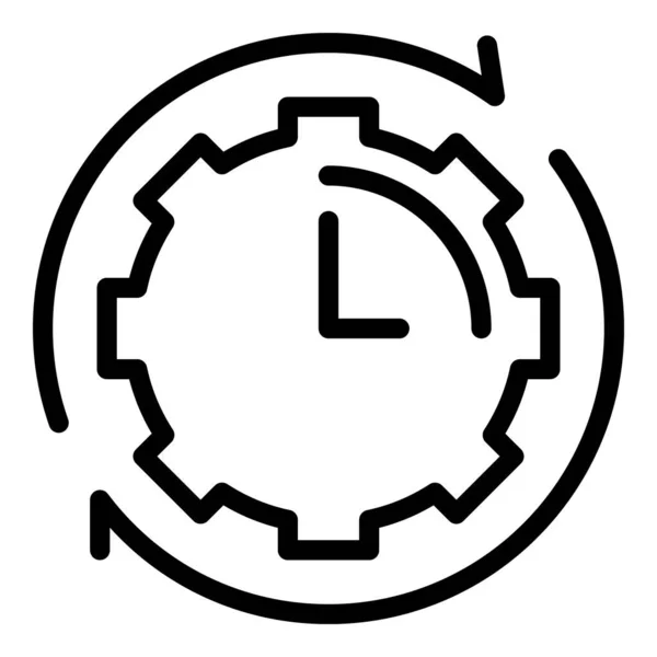 Rush Job Getriebe Zeit Symbol, Umriss Stil — Stockvektor