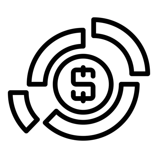 Résultat icône de graphique circulaire d'argent, style de contour — Image vectorielle