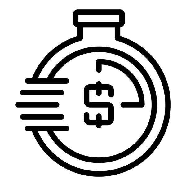 Eredmény pénz érme ikon, körvonalazott stílus — Stock Vector