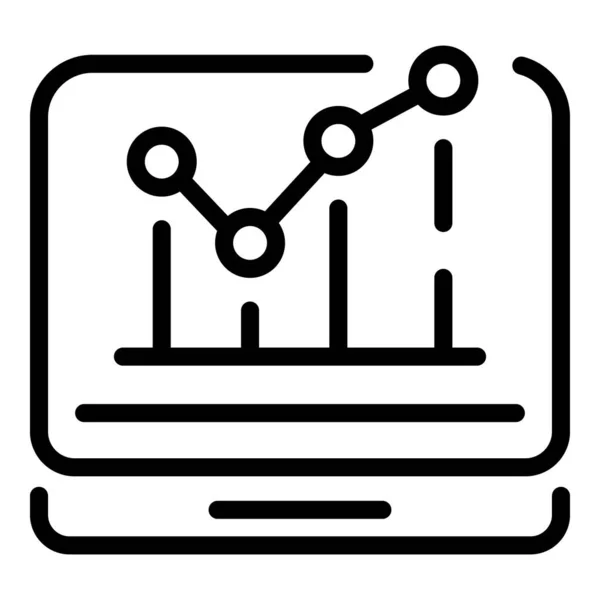 Ikona sledování výsledků, styl osnovy — Stockový vektor