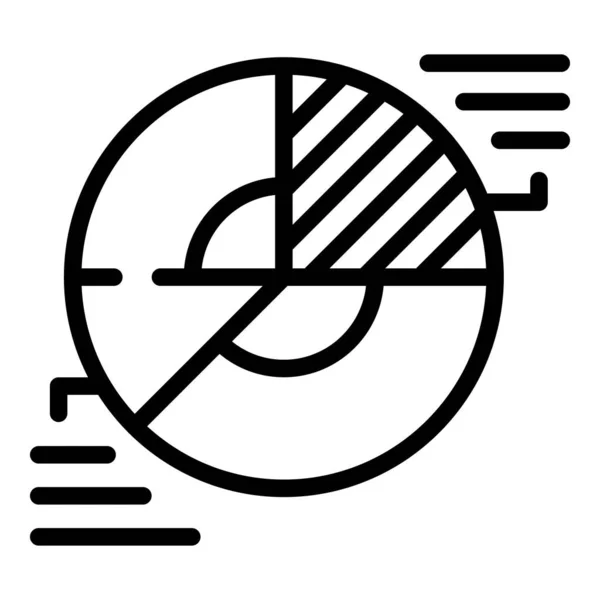 Resultat pengar cirkel diagram ikon, kontur stil — Stock vektor