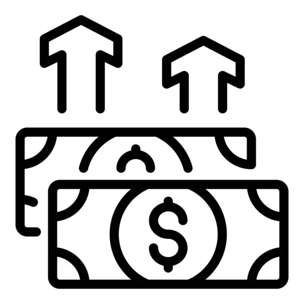 Resultado mudança de dinheiro ícone de dinheiro, estilo esboço — Vetor de Stock