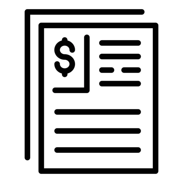 Αποτέλεσμα χρήματα χρηματοδότηση εικονίδιο χαρτί, περίγραμμα στυλ — Διανυσματικό Αρχείο