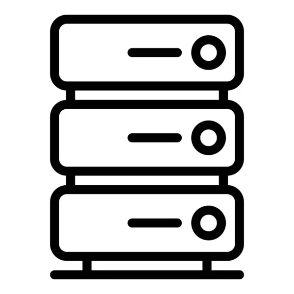 Computer-Server-Ikone, Umrissstil — Stockvektor