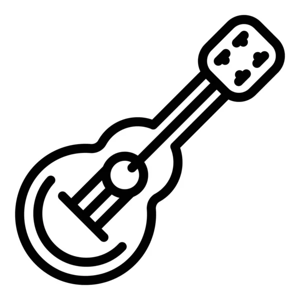 Skauting guitar icon, obrys style — Stockový vektor