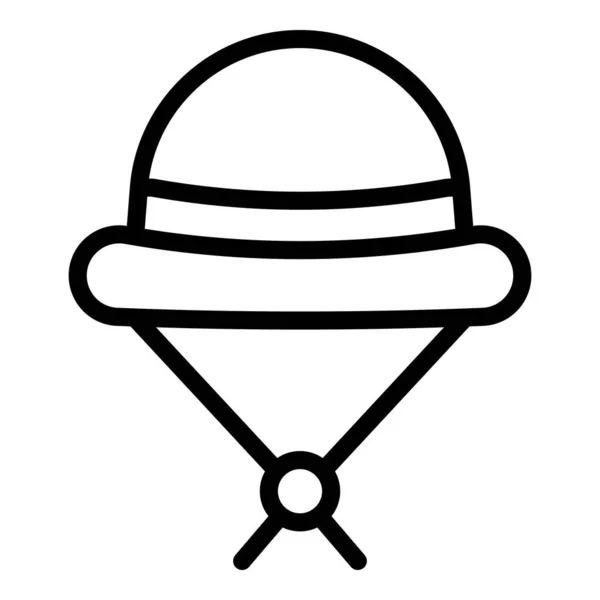 Иконка скаутской шляпы, стиль контура — стоковый вектор