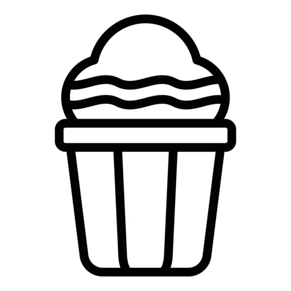Icona torta muffin, stile contorno — Vettoriale Stock
