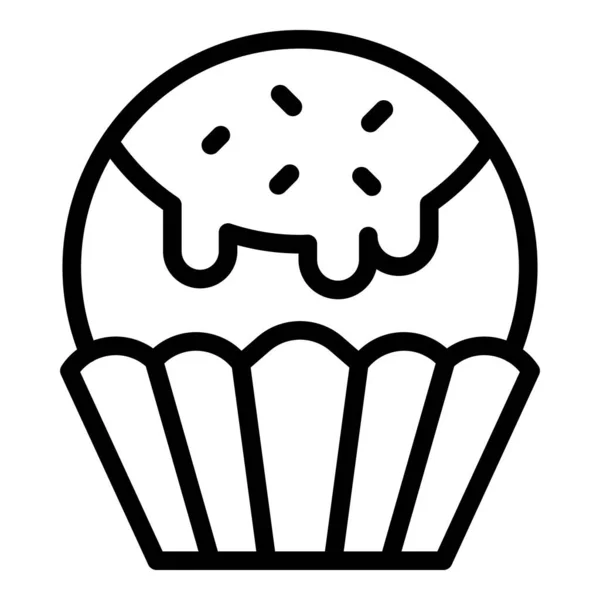 Icône de muffin glacé, style contour — Image vectorielle