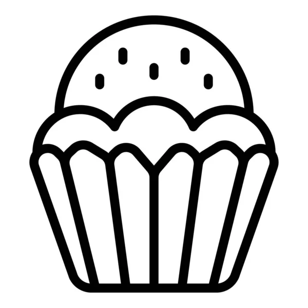 Bakkerij muffin icoon, omtrek stijl — Stockvector