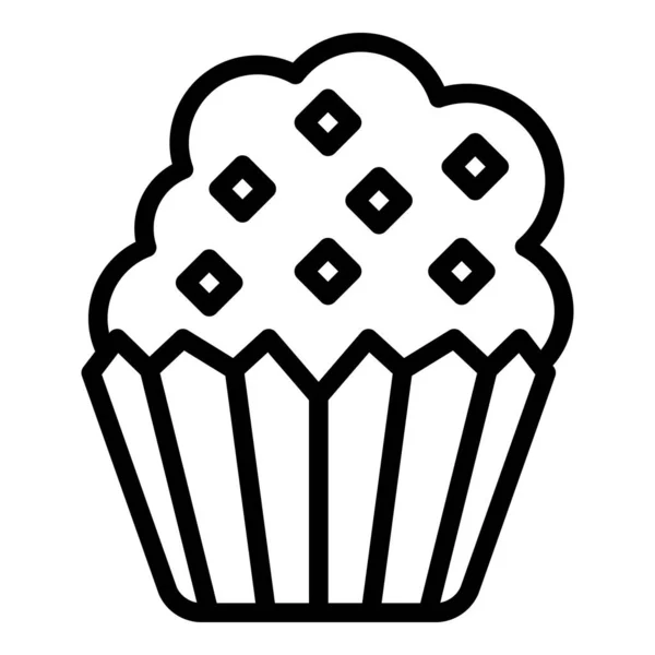 Ručně vyrobená ikona muffinu, styl osnovy — Stockový vektor