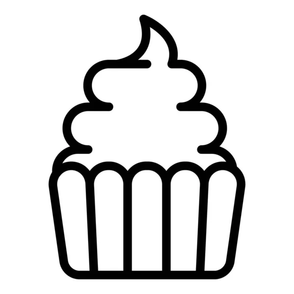 Icono de muffin de comida, estilo de esquema — Archivo Imágenes Vectoriales