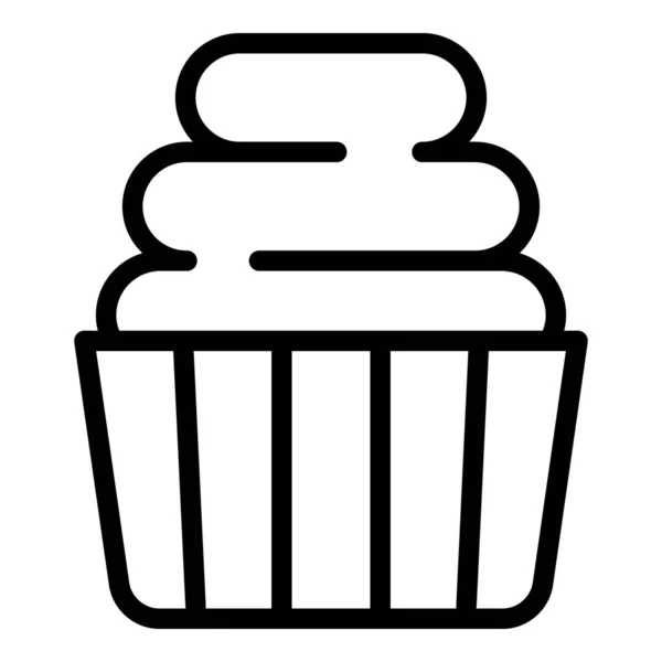 Ikona prázdninového muffinu, styl osnovy — Stockový vektor
