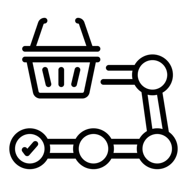 Ikone des Einkaufsprozesses, Umrissstil — Stockvektor