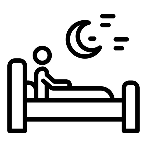 ไอคอนการนอนหลับกลางคืน สไตล์บรรทัด — ภาพเวกเตอร์สต็อก