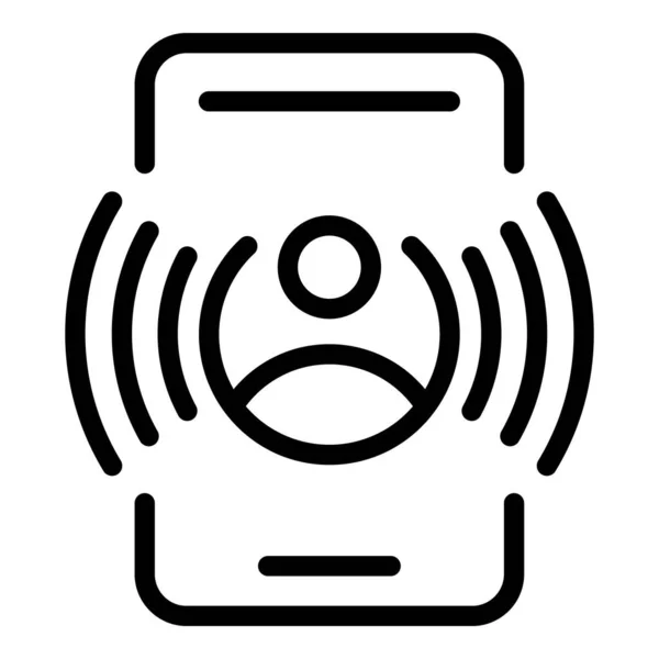 Icône de téléphone sonnante, style contour — Image vectorielle
