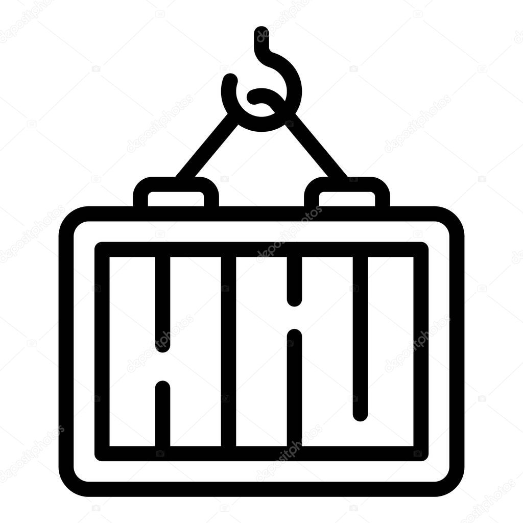 Shipping container icon, outline style