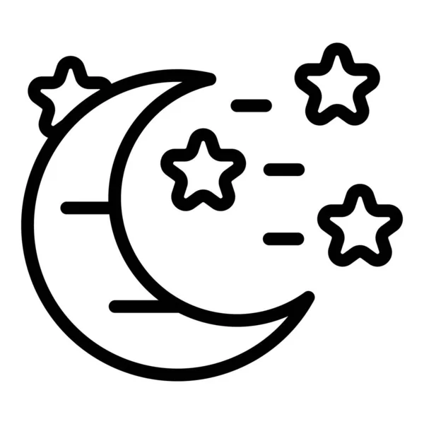 Mondsterne-Ikone, Umrissstil — Stockvektor