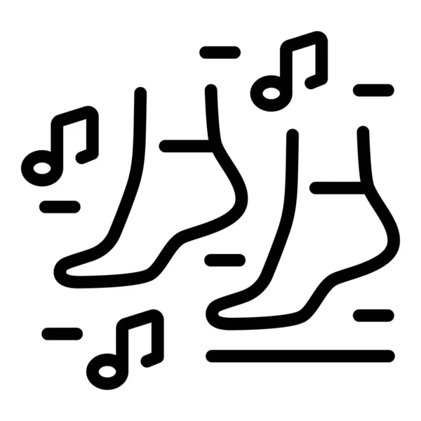 Dansande fötter ikon, kontur stil — Stock vektor