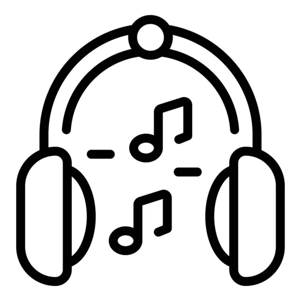 Ícone de fones de ouvido de música, estilo esboço —  Vetores de Stock