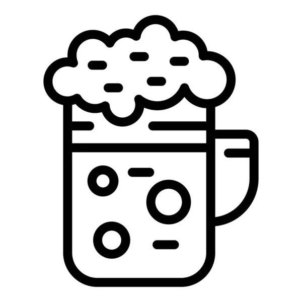 Icono de taza de cerveza, estilo de contorno — Vector de stock