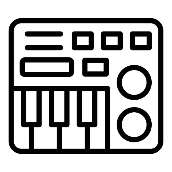 Zenei mixer ikon, körvonalazott stílus — Stock Vector