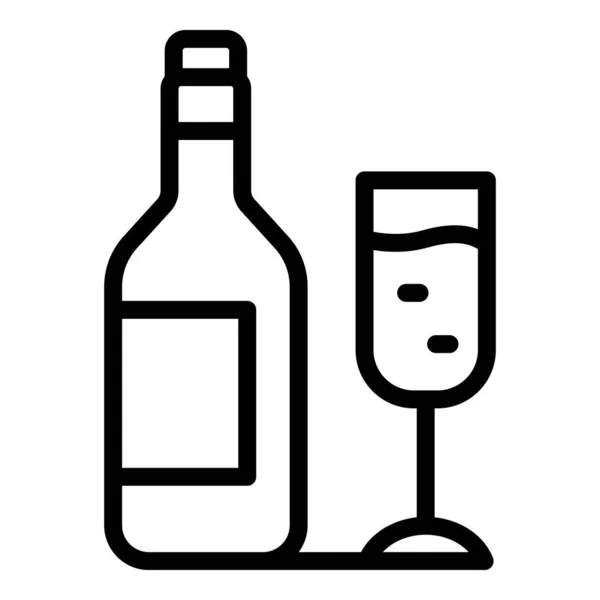 Flaschengetränk Party-Ikone, Outline-Stil — Stockvektor