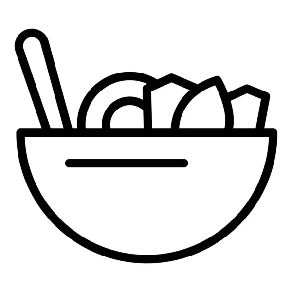 Icono de comida coreana cruda, estilo de esquema — Archivo Imágenes Vectoriales
