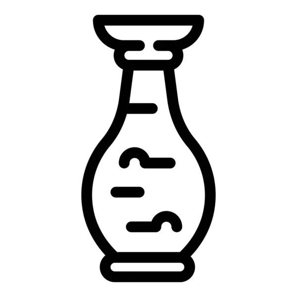 Icono de botella de salsa de soja, estilo de esquema — Vector de stock