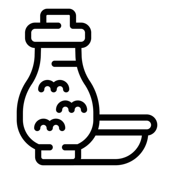 Salty sojasaus icoon, outline stijl — Stockvector