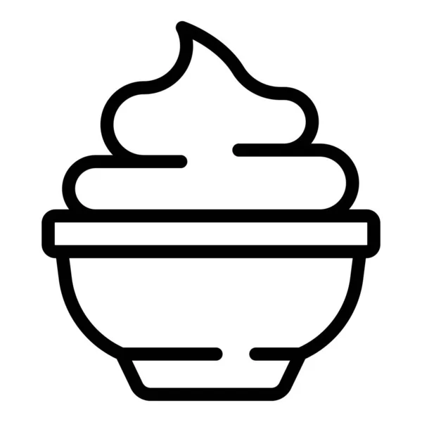 Иконка крема васаби, стиль контура — стоковый вектор