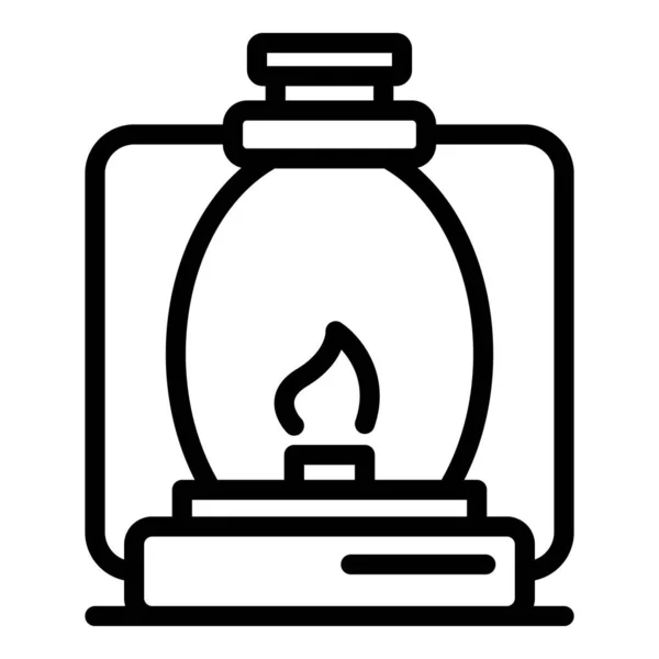 Icono de lámpara de queroseno, estilo de contorno — Vector de stock