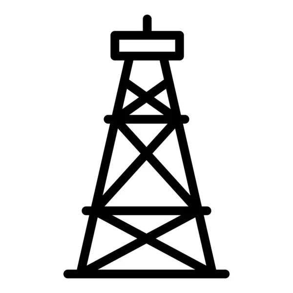 Oil station tower icon, outline style — Stock Vector