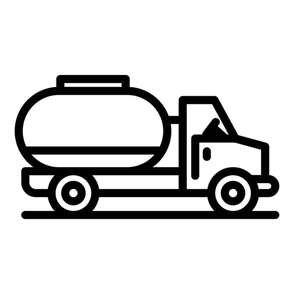 Icône de voiture de transport de pétrole, style contour — Image vectorielle