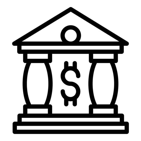 Иконка на доллар, стиль контура — стоковый вектор