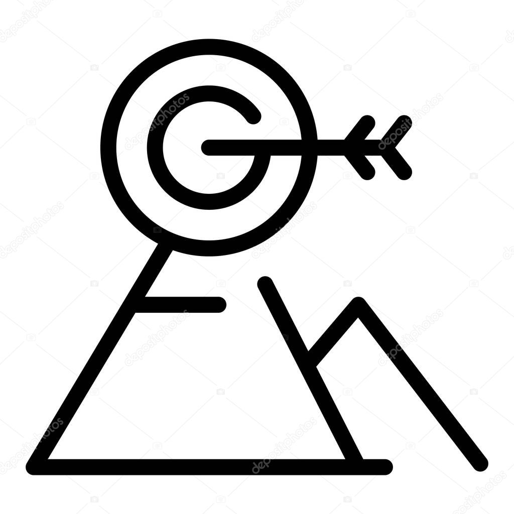 Target mountain icon, outline style