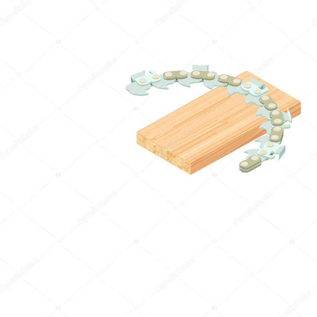 Chainsaw chain icon, isometric style