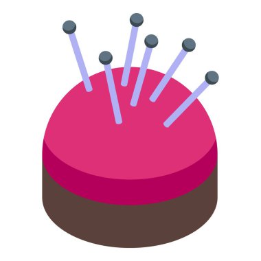 Dikiş iğneleri simgesi, izometrik biçimi