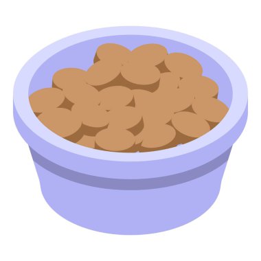 Evcil hayvan yemeği simgesi, izometrik biçim